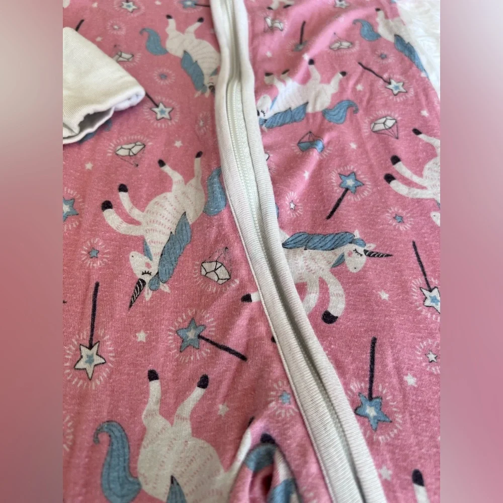 Little Sleepies Unicorn Zippy Pajamas 6-12M - Picture 4 of 7